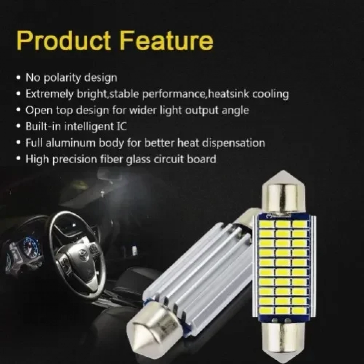 Λαμπάκια LED Πλαφονιέρας C5W 12V 39mm 30 SMD 6500K 2τμχ