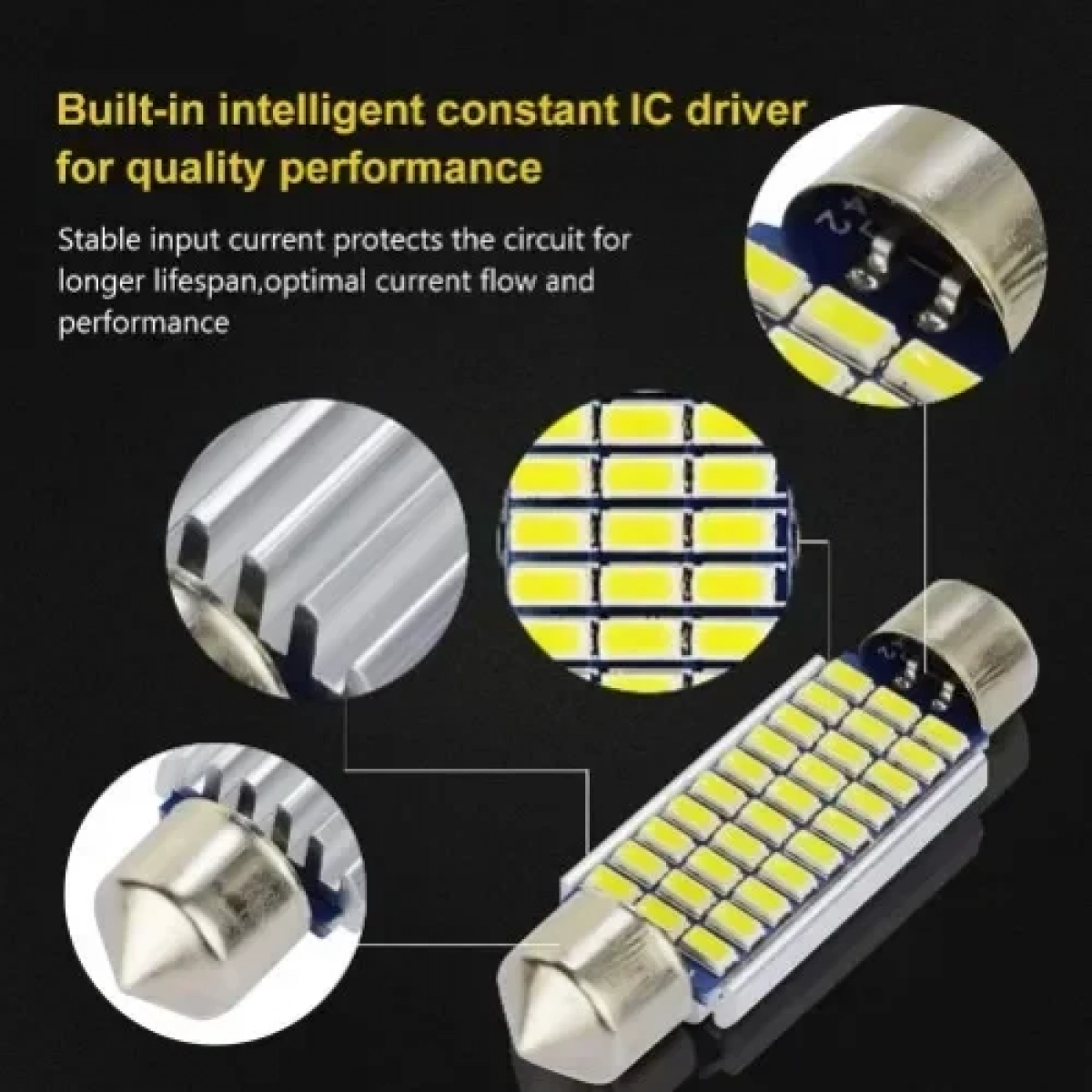 Λαμπάκια LED Πλαφονιέρας C5W 12V 39mm 30 SMD 6500K 2τμχ