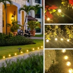 Ηλιακά Λαμπιόνια 10 SMD2835 LED Θερμό Λευκό με πάνελ – Μαύρο