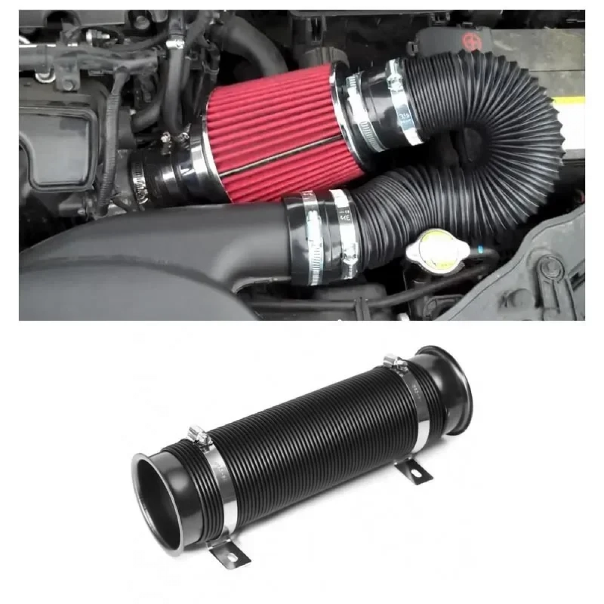 Turbo Multi-Flexible Σωλήνας Εισαγωγής Κρύου Αέρα 75mm Μαύρο