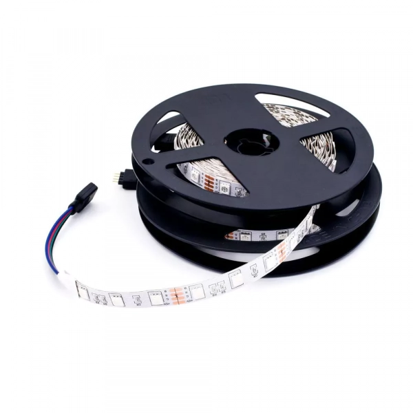 Aυτοκόλλητη Tαινία LED RGB/Λευκό 12V 5050 SMD 5m με Χειριστήριο OEM Aurora-X