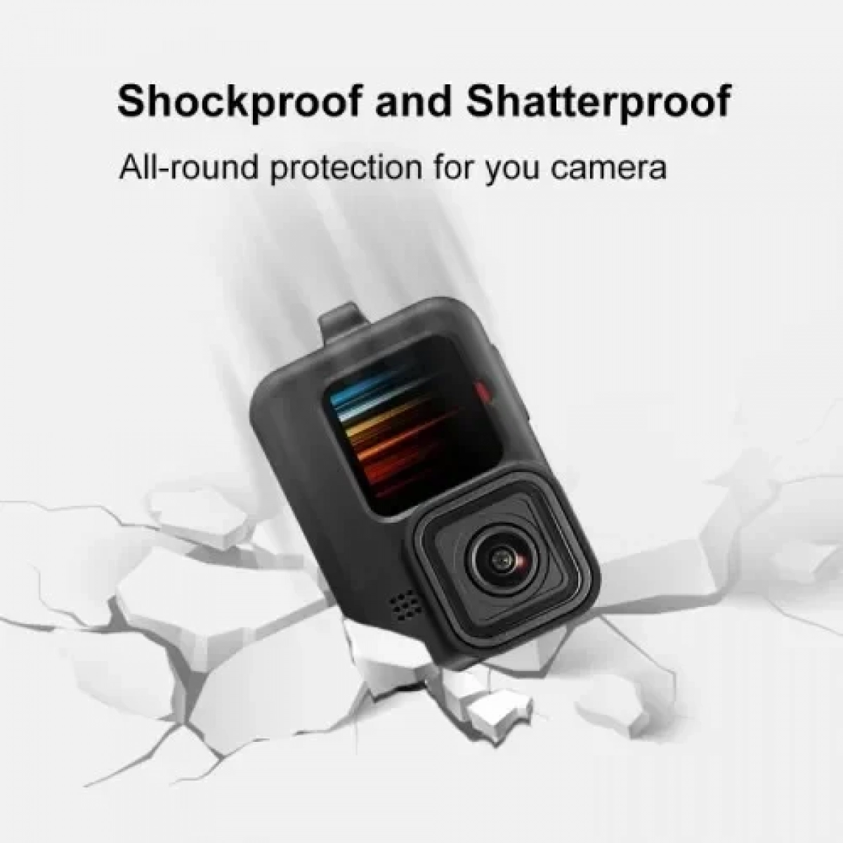 Θήκη Σιλικόνης με Λουράκι και Κάλυμμα Φακού GoPro HERO 9/HERO 10/HERO 11/HERO 12 Black – Puluz PU518B