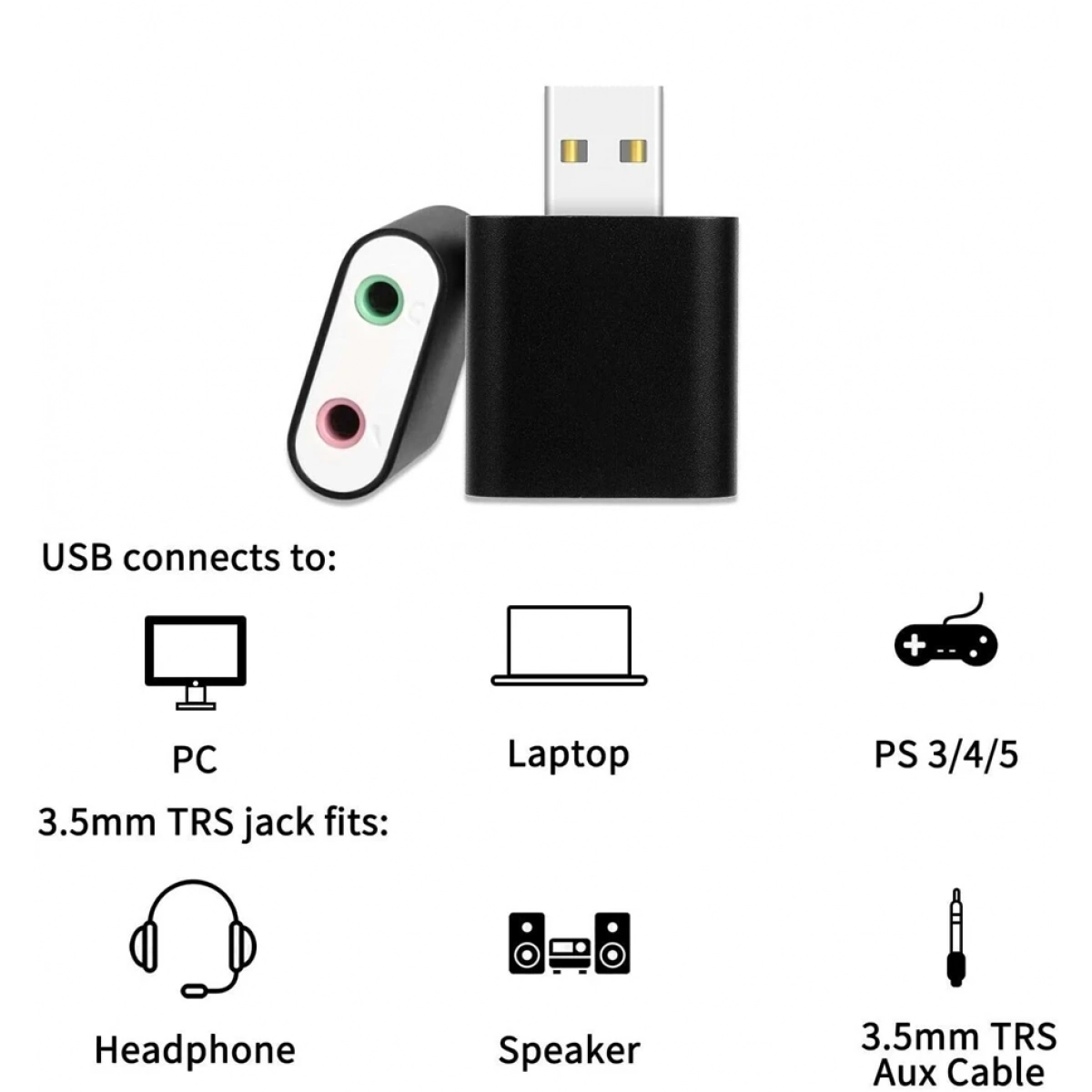 Εξωτερική Κάρτα Ήχου USB Type A 2.0 - Μαύρο - Image 3