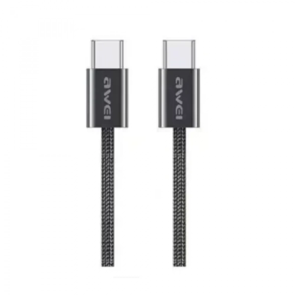 Καλώδιο Δεδομένων Type-C 2m 60W Γρήγορης Φόρτισης Awei CL-220T Μαύρο