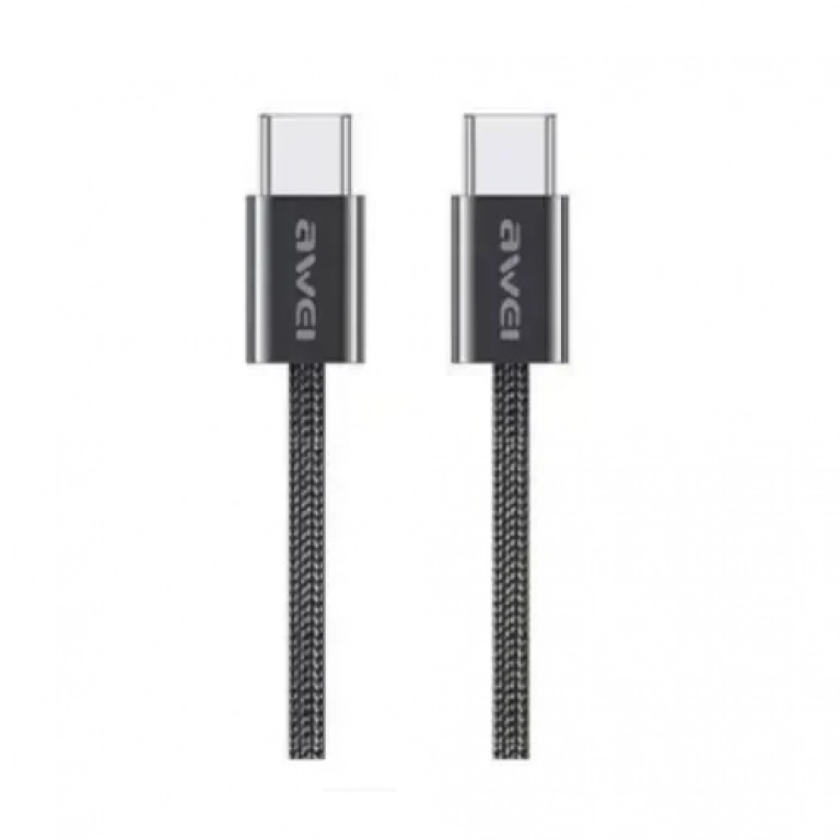Καλώδιο Δεδομένων Type-C 2m 60W Γρήγορης Φόρτισης Awei CL-220T Μαύρο