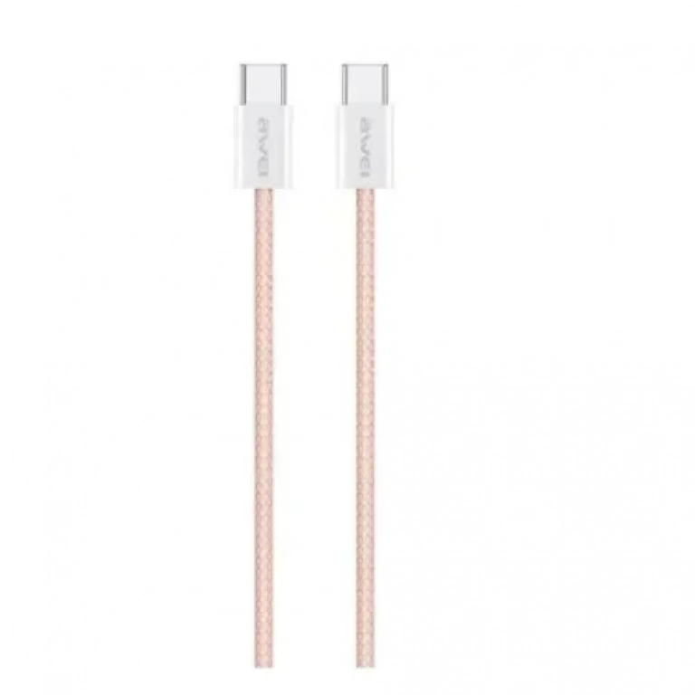 Καλώδιο Δεδομένων Type-C 2m 60W Γρήγορης Φόρτισης Awei CL-220T Ροζ