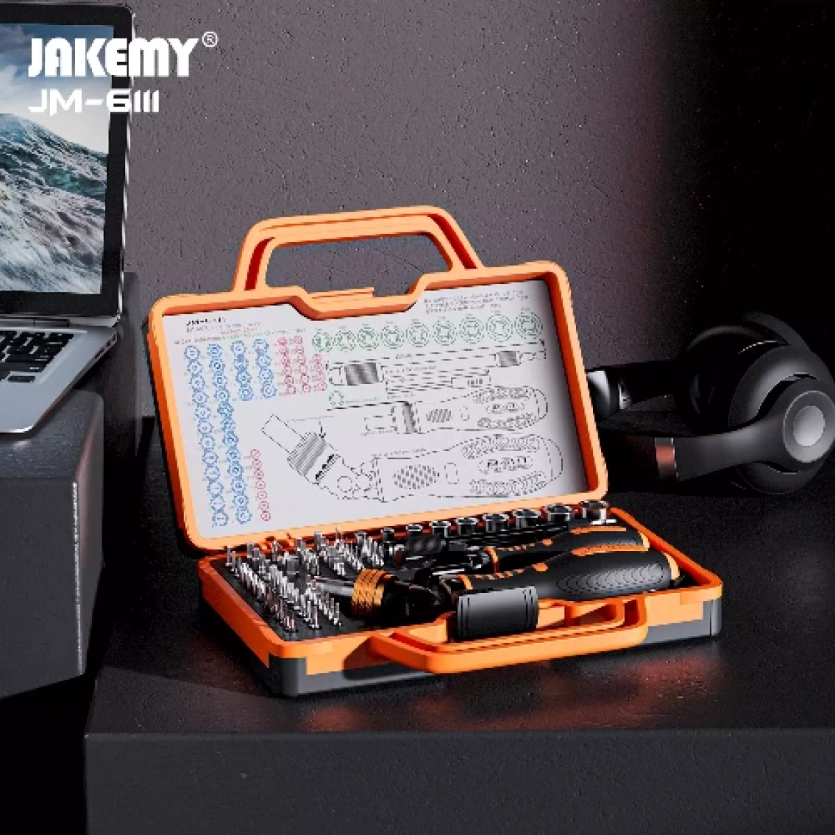 Σετ Κατσαβιδιών με βαλιτσάκι, CR-V, 69τμχ Jakemy JM-6111