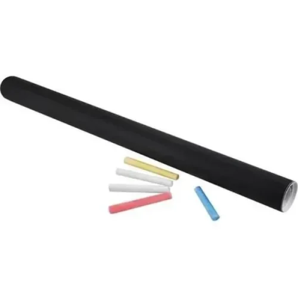 Αυτοκόλλητος Μαυροπίνακας 200x45cm με Κιμωλίες (2 λευκές-1 μπλε-1 ροζ-1 κίτρινη)