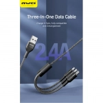 Awei CL-972 120W 3 σε1 Καλώδιο γρήγορης φόρτισης 1,2 m Μαύρο