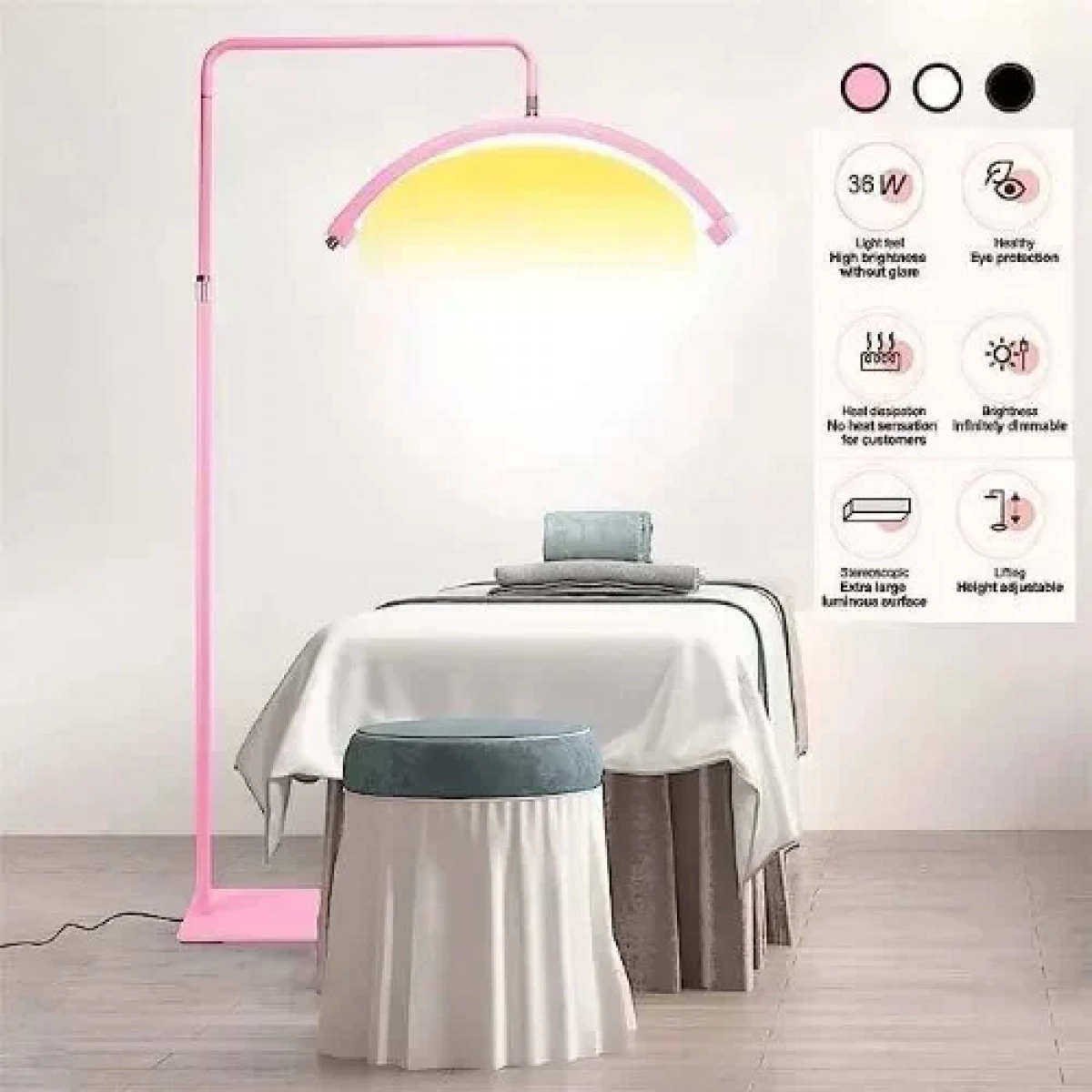 Επιδαπέδιο Φωτιστικό Led 36W Half Moon Με Τηλεκοντρόλ HD-M6X - Ροζ