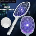 Ηλεκτρική Ρακέτα για Κουνούπια 1200mAh με Βάση και UV Φωτισμό- Λευκό SA-US07