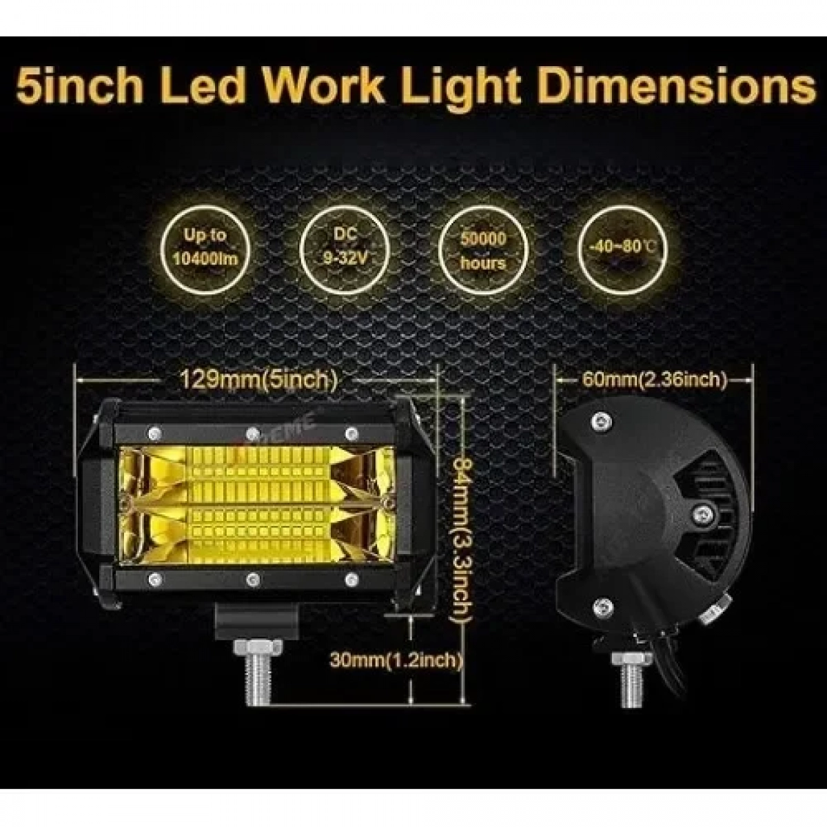 Προβολέας ομίχλης Βοηθητικό Spot 7'' 24 LED για μοτοσυκλέτα και αυτοκίνητα 72W κίτρινο φως