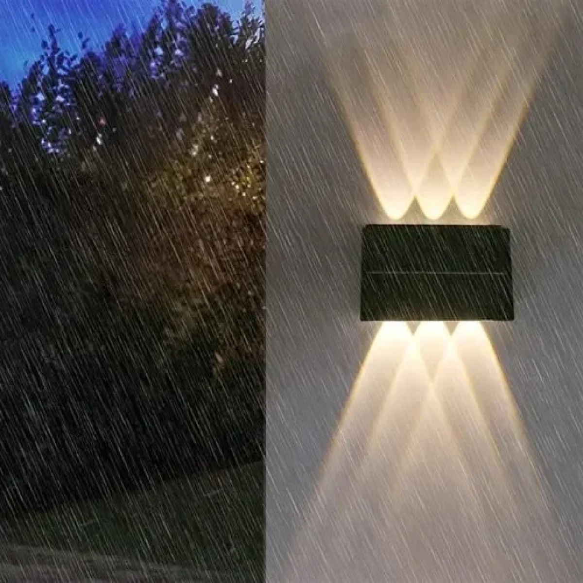 Ηλιακό Επιτοίχιο Φωτιστικό 6LED Εξωτερικού Χώρου Αδιάβροχο ON/OFF Ζεστό Φωτισμό