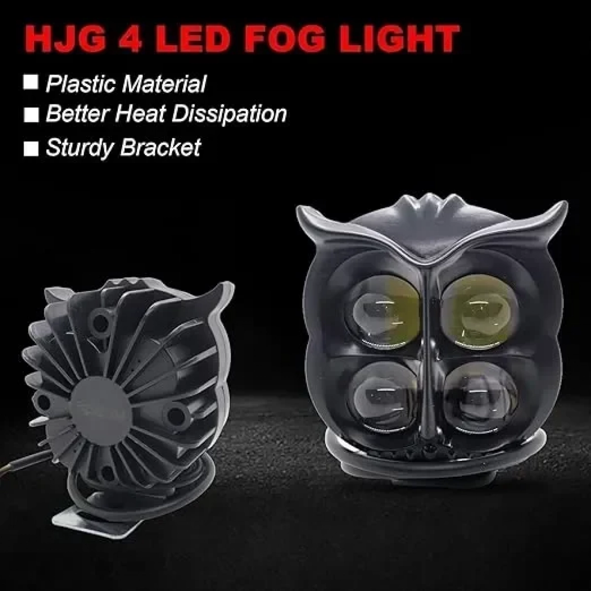 Owl Shape 4 LED Προβολάκι Ομίχλης με φως που αναβοσβήνει Universal