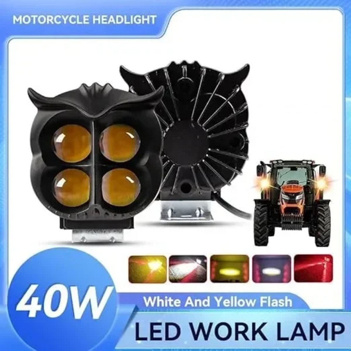Owl Shape 4 LED Προβολάκι Ομίχλης με φως που αναβοσβήνει Universal