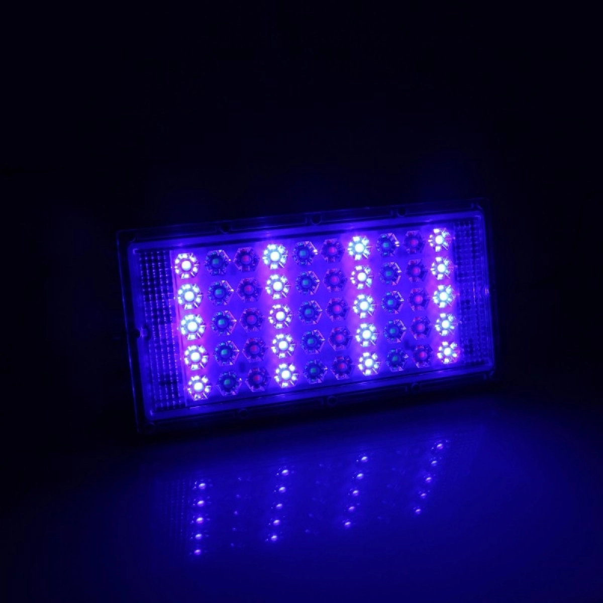 LED Αδιάβροχος προβολέας super slim RGB 220V 50W 4500LM IP66 με τηλεχειριστήριο μαύρος ΟΕΜ