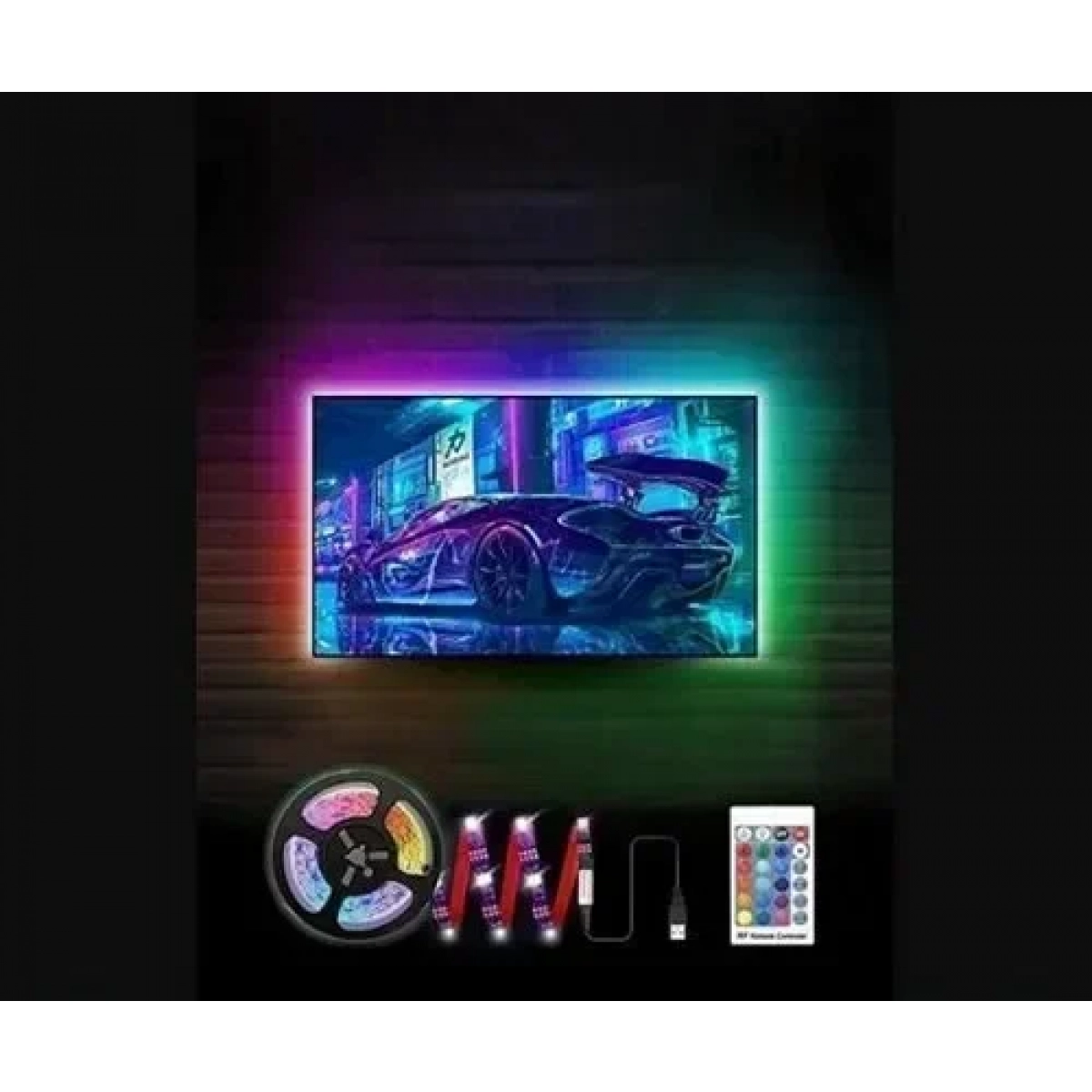 Αδιάβροχη ταινία LED τροφοδοσίας USB (5V) RGB μήκους 5m και 6 LED ανά μέτρο με τηλεχειριστήριο Andowl Q-DT50 - Image 7