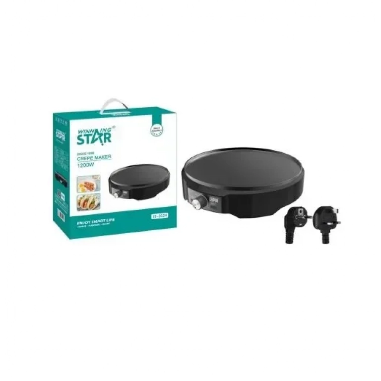 Αντικολλητική ηλεκτρική κρεπιέρα 1200W Winning Star ST-9324 μαύρη