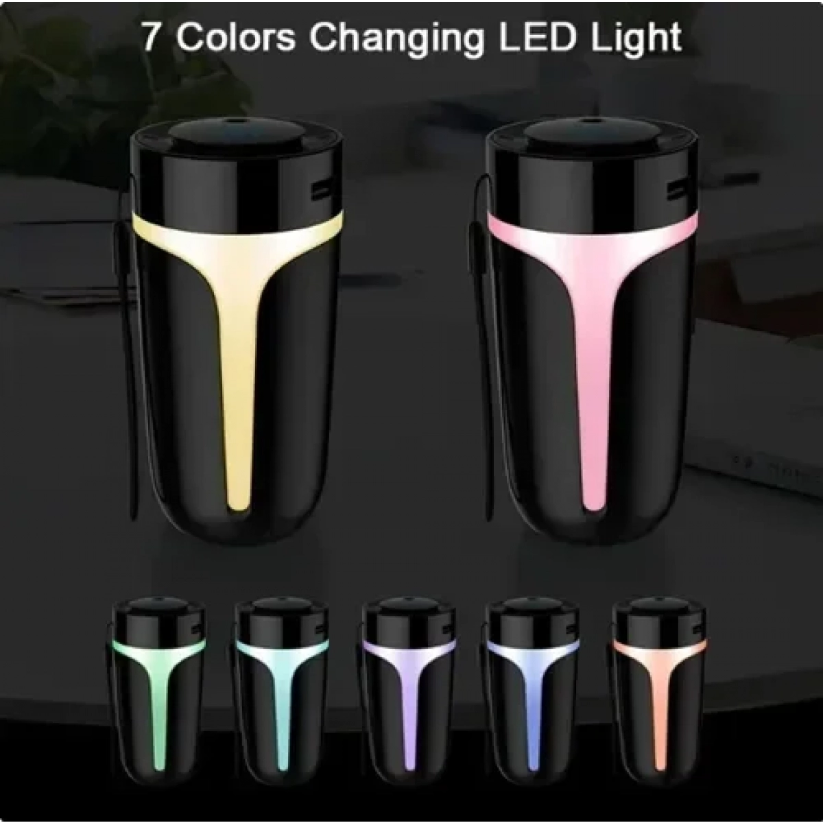 Αρωματικός υγραντήρας αυτοκινήτου με ηχείο bluetooth - Ultrasonic Aroma Humidifier μαύρο - Image 4