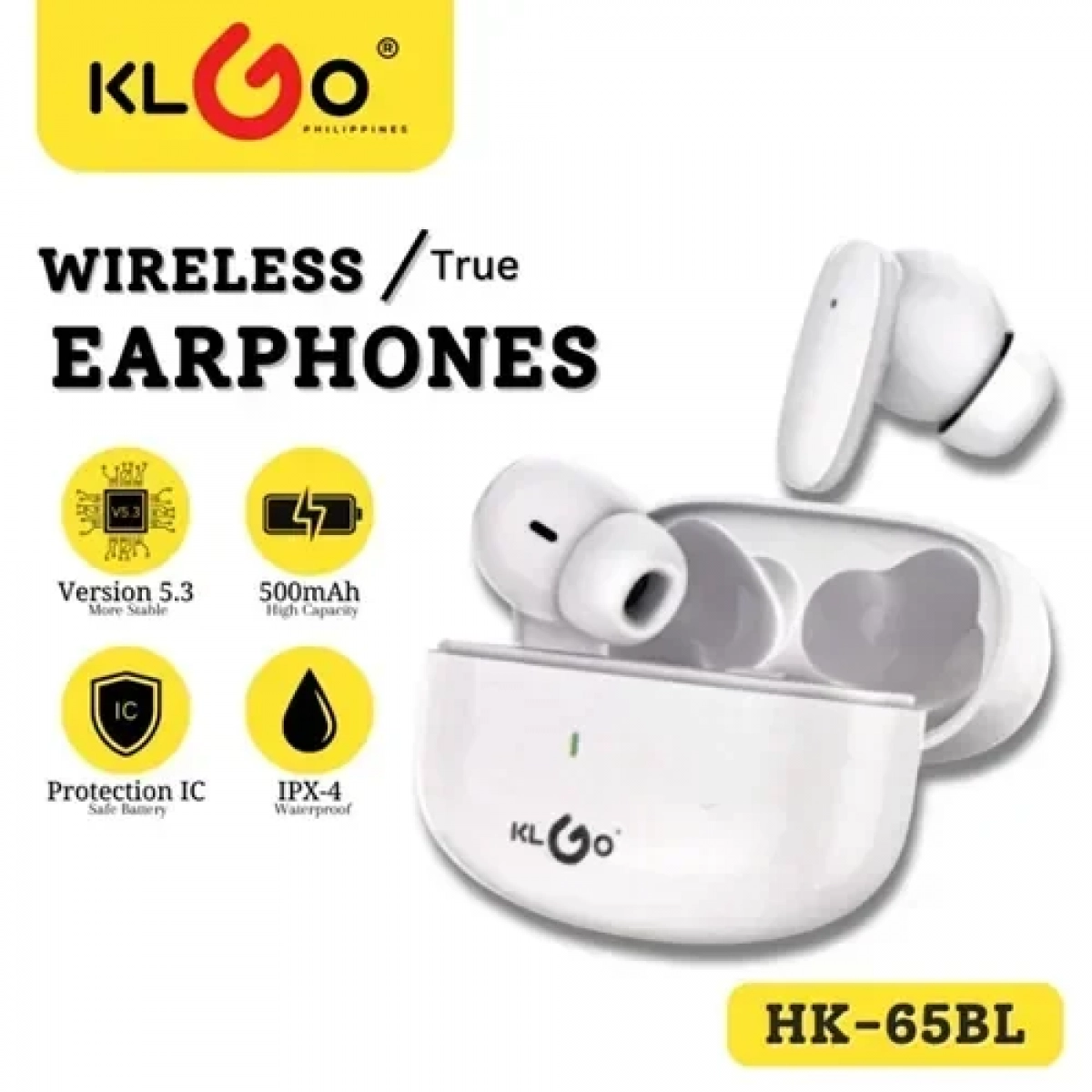 Ασύρματα ακουστικά Bluetooth KLGO HK-65BL λευκό - Image 2