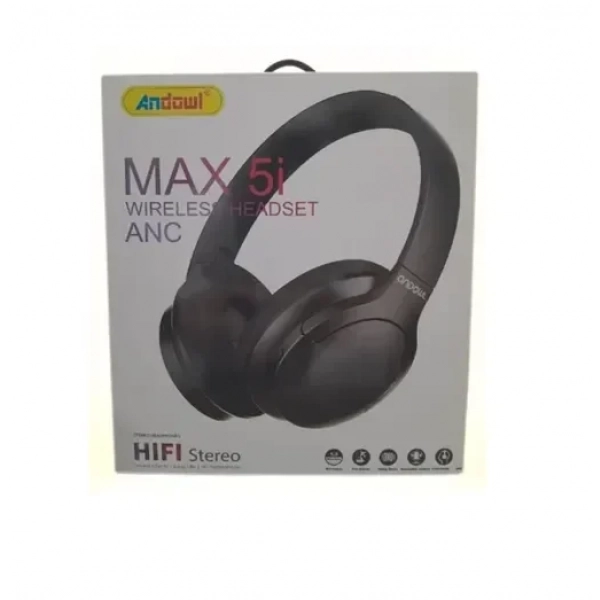 Ασύρματα ακουστικά Bluetooth με ANC, ενσωματωμένο μικρόφωνο και HiFi Stereo Andowl MAX 5i - μαύρο
