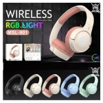 Ασύρματα Ακουστικά Bluetooth Over Ear με Υποδοχή TF - AUX και LED Φωτισμό MSL-901, Λευκό - Photo2
