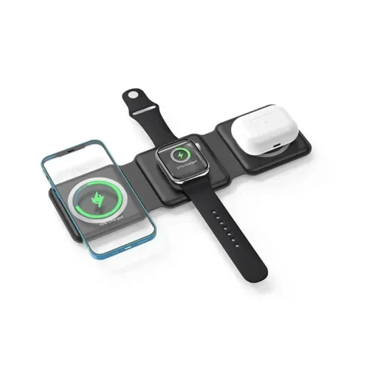 Ασύρματη βάση φόρτισης πολλαπλών λειτουργιών 3 σε 1 EZRA HC-142 μαύρο