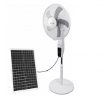 Ηλιακός Ανεμιστήρας Ορθοστάτης KY-HS-228F 20W με Τηλεχειριστήριο, Επαναφορτιζόμενη Μπαταρία και Φωτοβολταϊκό Πάνελ Λευκός - Image 2