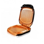 Επιτραπέζια ηλεκτρική ψησταριά Frying And Grilling Machine Andowl Q-JK08 μαύρο - χρυσό