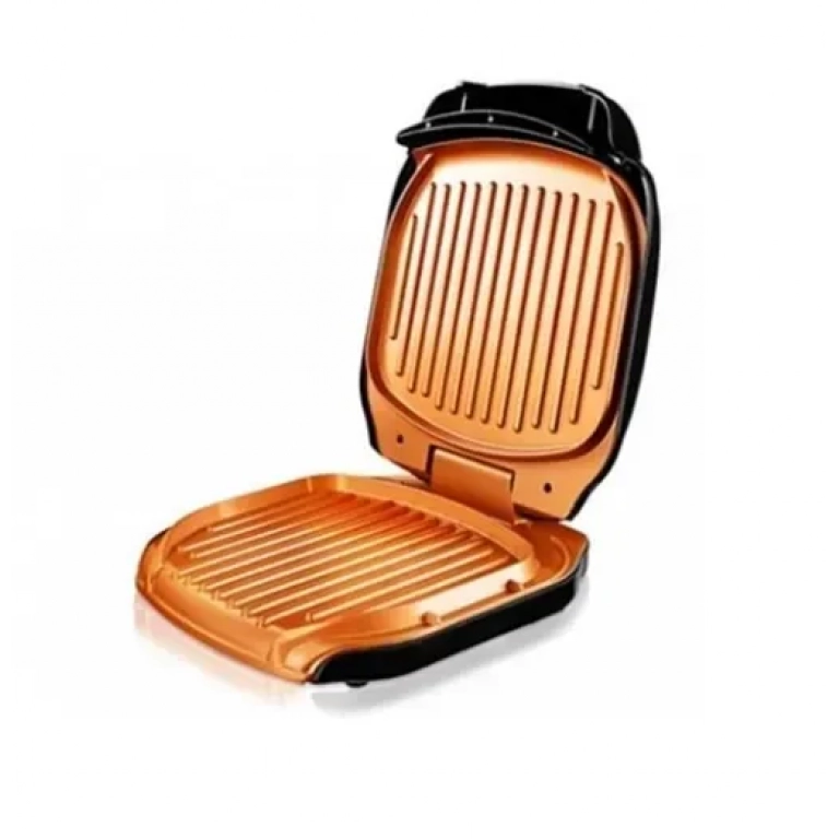 Επιτραπέζια ηλεκτρική ψησταριά Frying And Grilling Machine Andowl Q-JK08 μαύρο - χρυσό