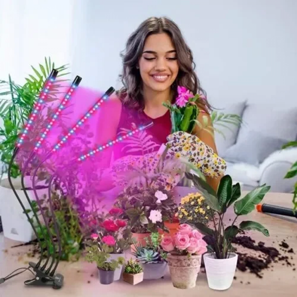Επιτραπέζιο Grow Light με 3 λάμπες 360° και 80 LED SP-101 - Image 2