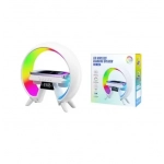 Φορητό ασύρματο ηχείο RGB 2 σε 1 με ασύρματη φόρτιση και ρολόι 15W XM-X63 - λευκό - Image 2