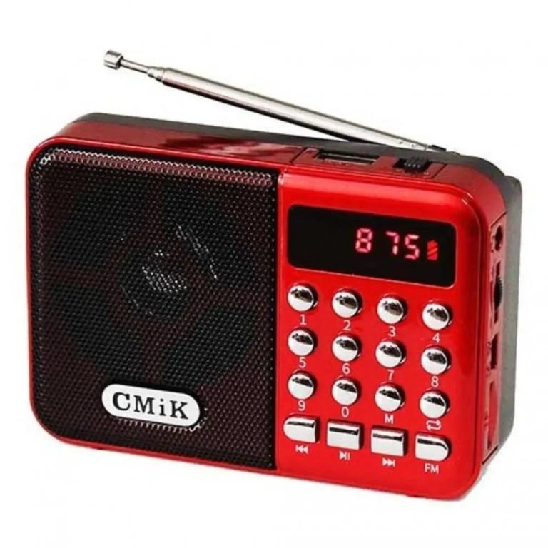 Φορητό Ραδιόφωνο Μπαταρίας CMiK MK-066U με USB, MicroSD, AUX - Κόκκινο - Photo1