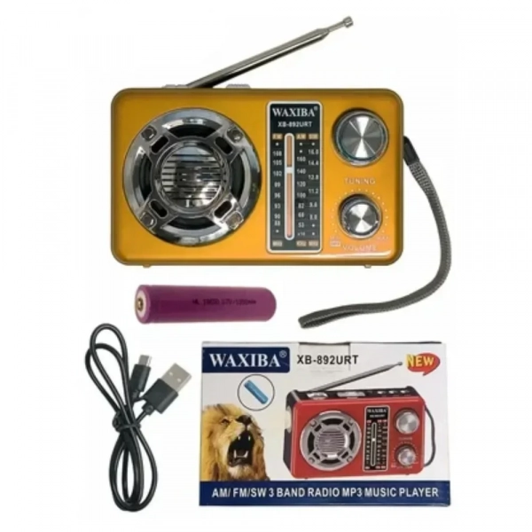 Φορητό ραδιόφωνο Waxiba XB-892URT με USB/MP3, σε χρυσαφένιο χρώμα - Photo1