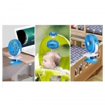 Φορητός Επαναφορτιζόμενος Ανεμιστήρας με Κλιπ Στήριξης 13cm ML-F168, Μπλε - Photo3