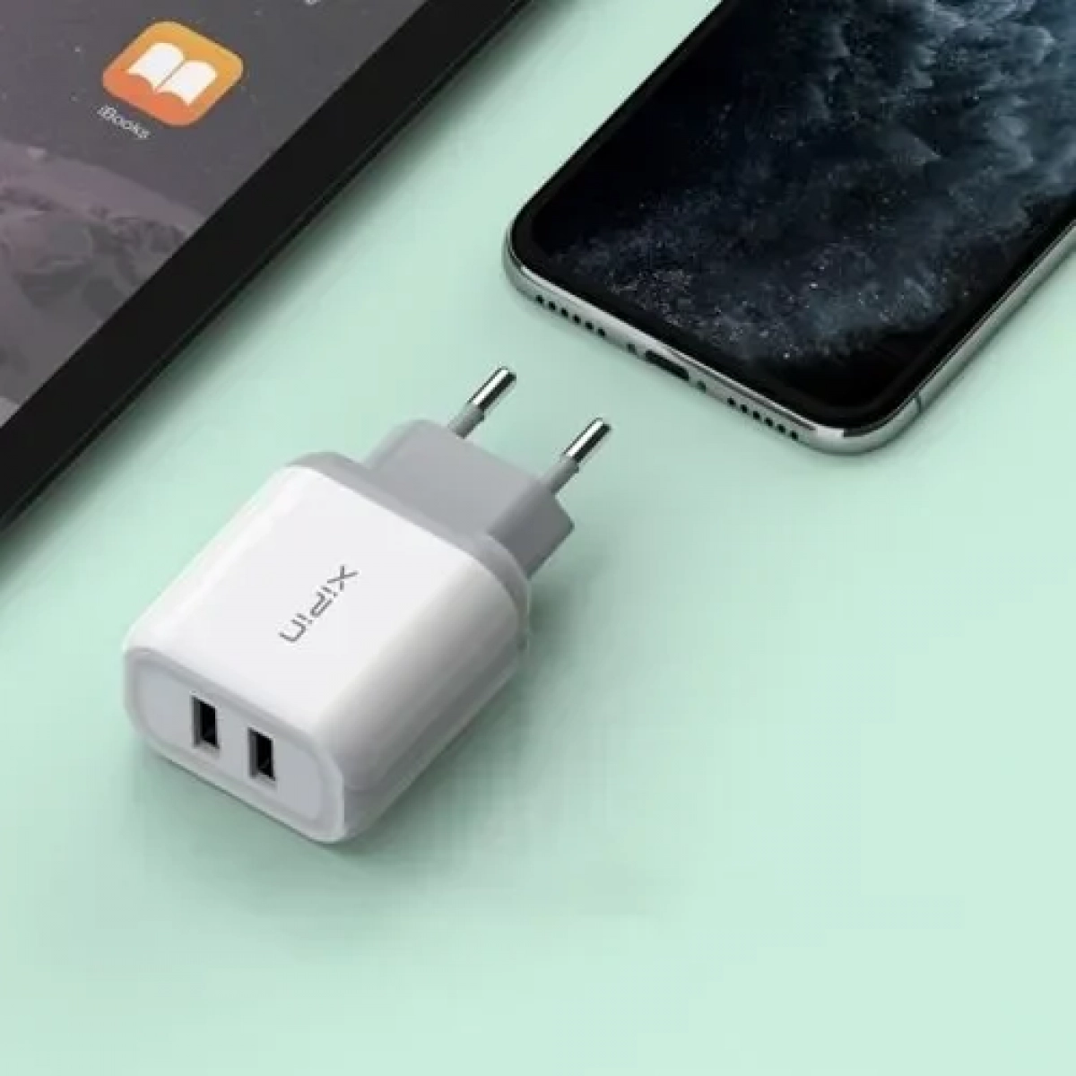 Φορτιστής ταχείας φόρτισης με 2 θύρες USB 2.4A Xipin EU-20T - Image 2