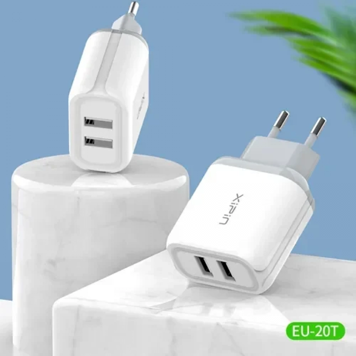 Φορτιστής ταχείας φόρτισης με 2 θύρες USB 2.4A Xipin EU-20T - Image 4