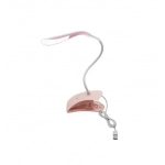 Φωτιστικό γραφείου LED USB με εύκαμπτο βραχίονα και κλιπ - ροζ