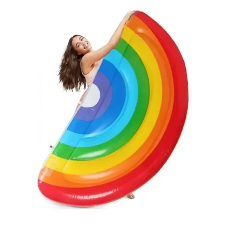 Φουσκωτό στρώμα θαλάσσης ουράνιο τόξο 190x96cm πολύχρωμο