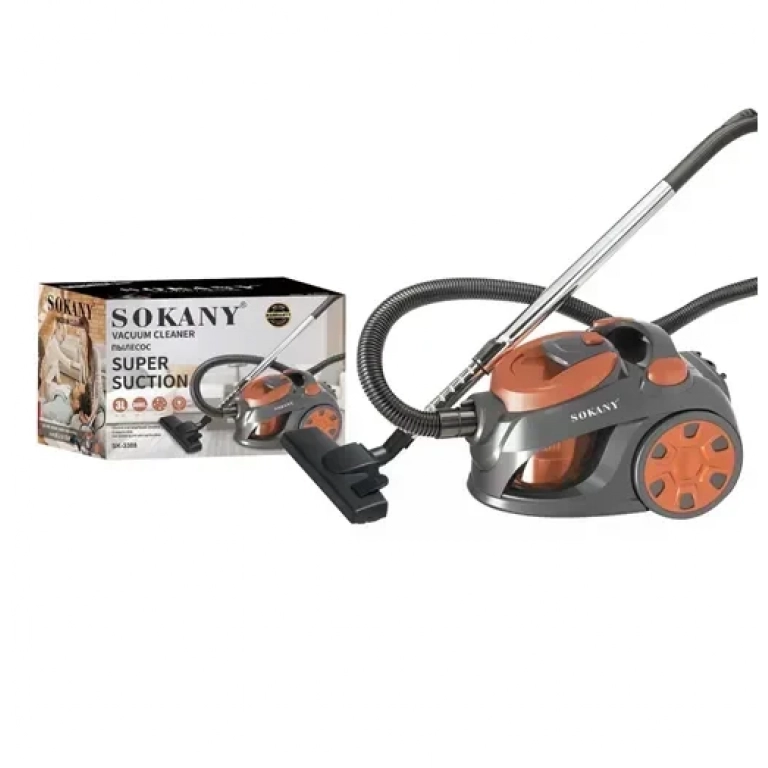 Ηλεκτρική σκούπα με κάδο 3L 3000W Sokany SK-3388 πορτοκαλί - γκρι