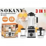 Ηλεκτρικό μπλέντερ πολλαπλών χρήσεων 3lt 6600W Sokany SK-3333 - Image 2