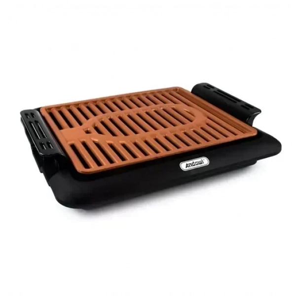 Ηλεκτρικό Grill 1000W Andowl Q-HB67 – μαύρο, καφέ
