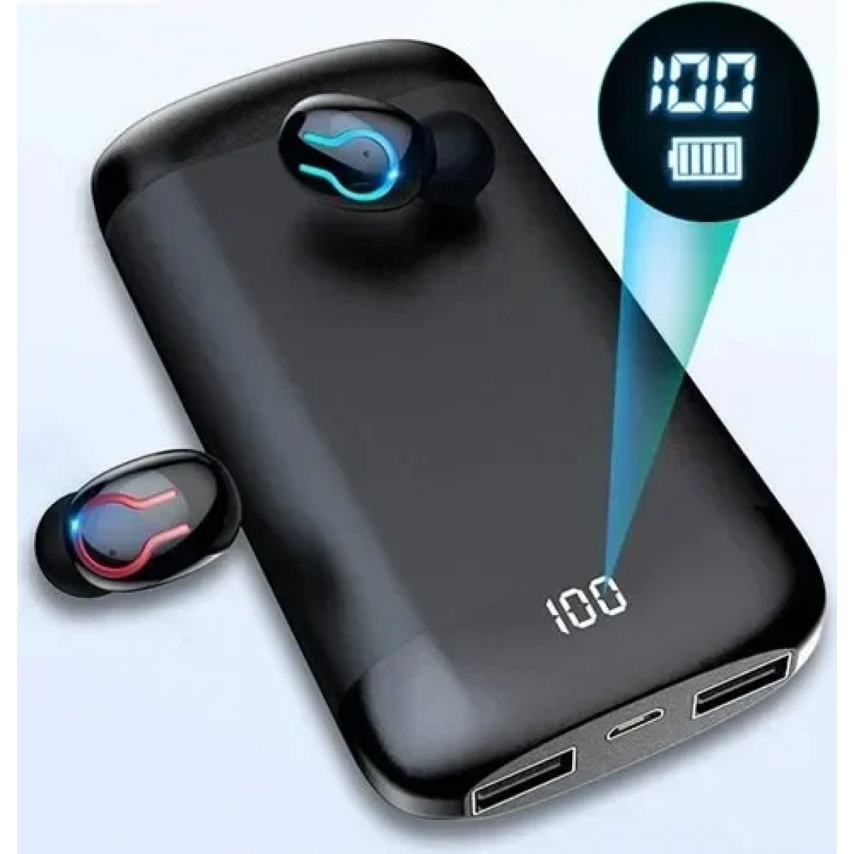 In-ear Bluetooth Handsfree ακουστικά με θήκη φόρτισης Andowl Q66 - μαύρα - Image 2