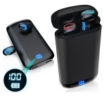 In-ear Bluetooth Handsfree ακουστικά με θήκη φόρτισης Andowl Q66 - μαύρα