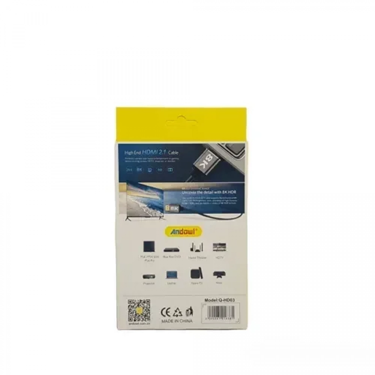 Καλώδιο HDMI 2.1 Ultra High Speed 48Gbps 1m Andowl Q-HD3 - Image 4