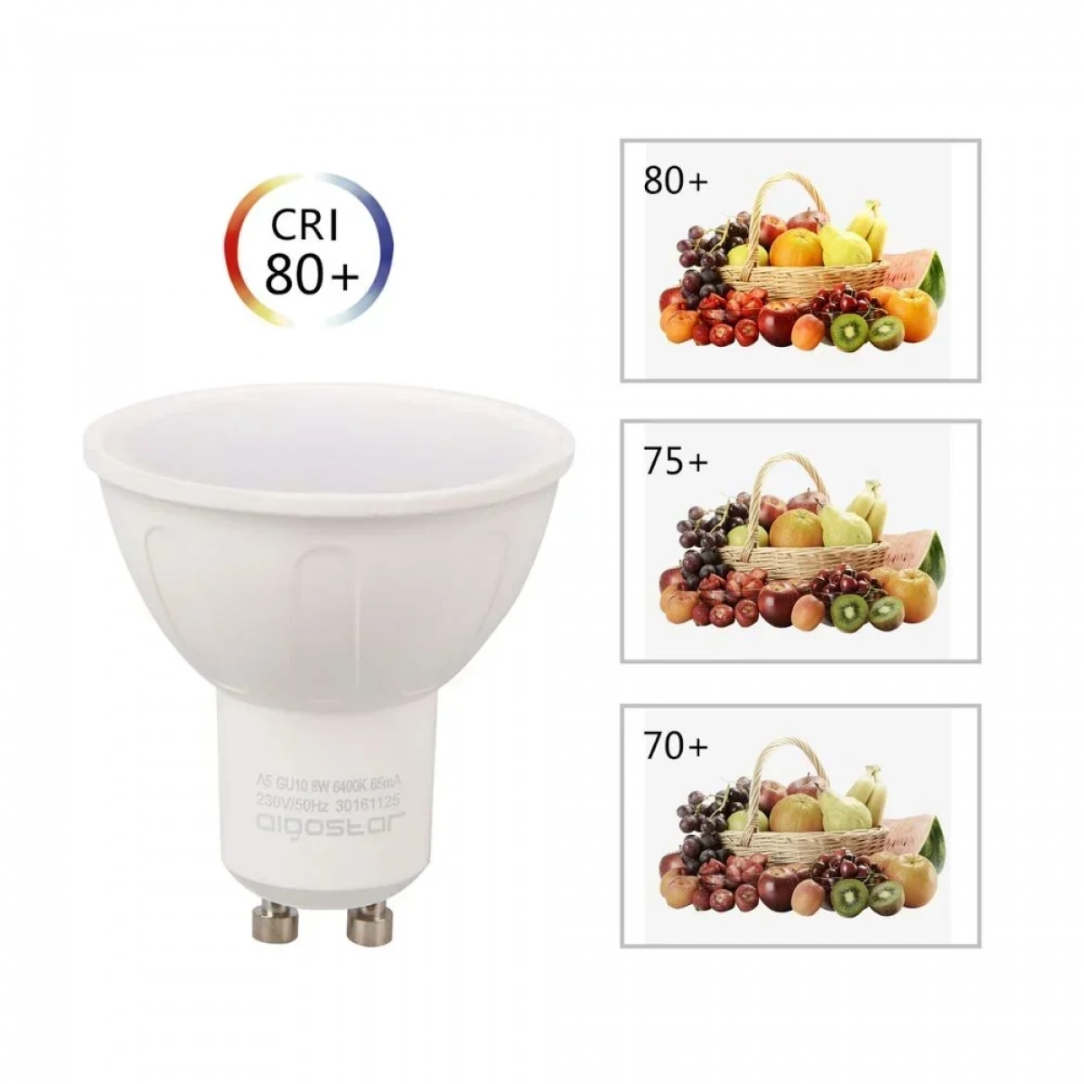 Λάμπα LED GU10 8W 3000Κ Aigostar