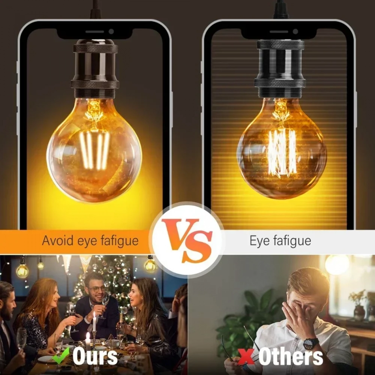 Λάμπα νήματος LED Amber G80 E27 6W 2200K Aigostar