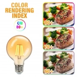 Λάμπα νήματος LED Amber G80 E27 6W 2200K Aigostar