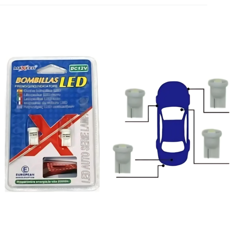 Λαμπτήρες Αυτοκινήτου Led Σετ 2 Τεμαχίων 12V T10-1SMD-5050 21343