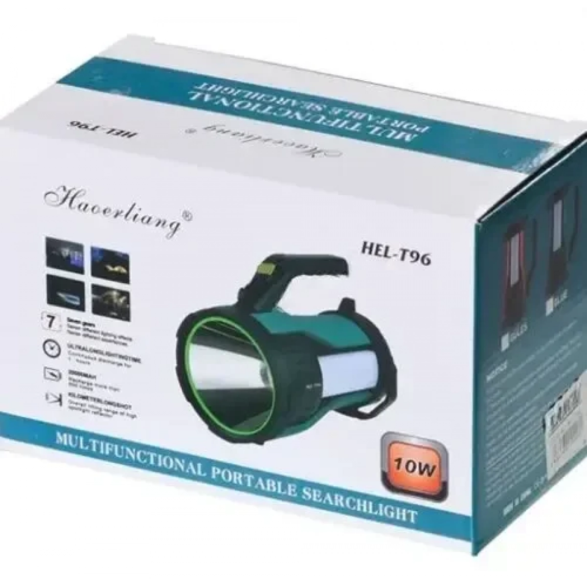 LED επαναφορτιζόμενος ηλιακός διπλός φακός 30W ψυχρό λευκό – κόκκινο με 7 λειτουργίες φωτισμού HEL-T96 πράσινο - Image 2
